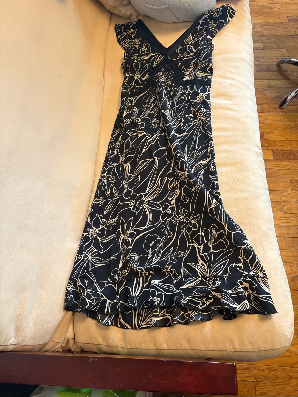 INC International Concepts Black and White Floral Maxi Dress